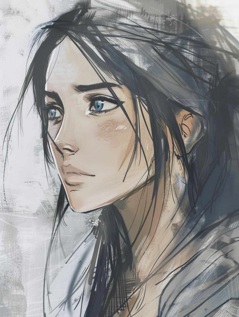 Ethereal Charcoal Sketch Portrait - Image 2