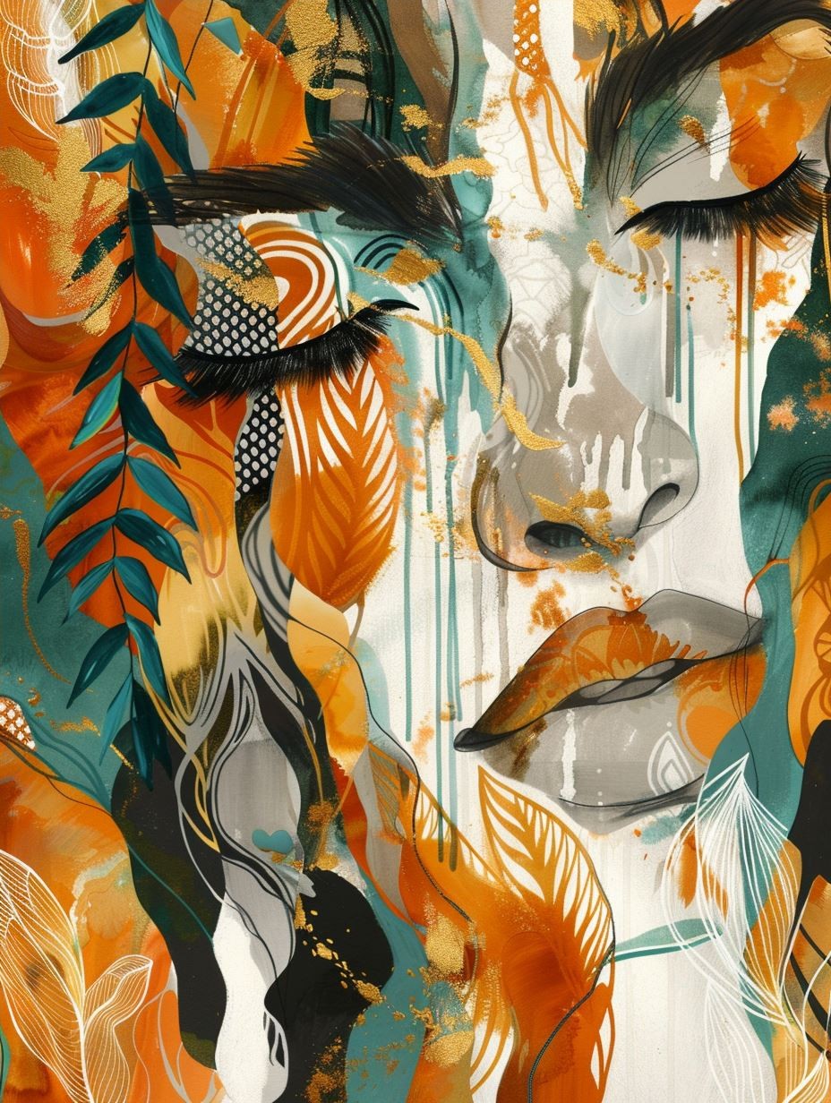 Abstract Ethereal Portrait in Orange - Image 4