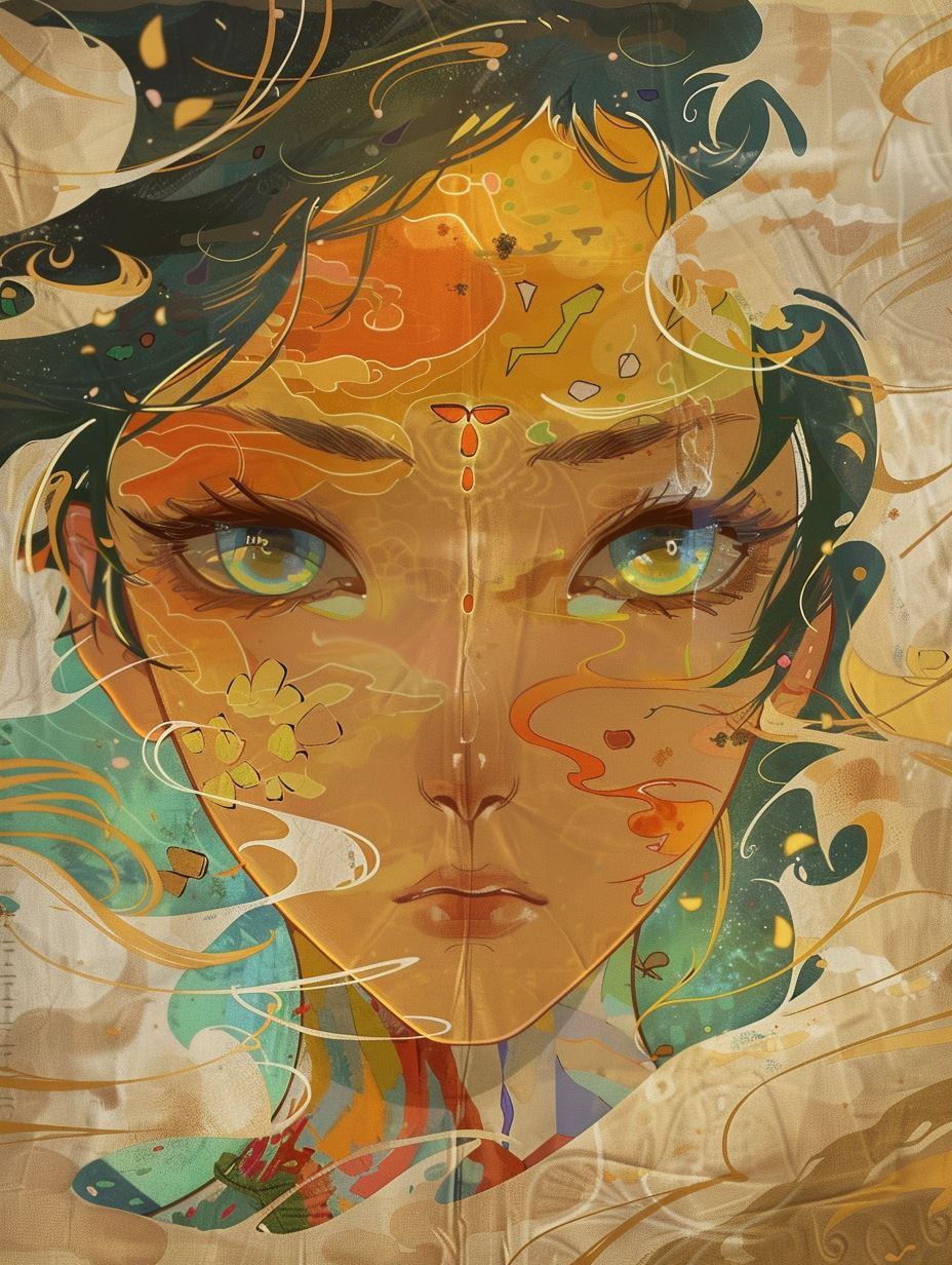 Ethereal Golden Spirit Portrait