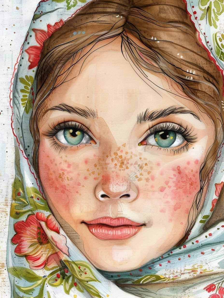 Ethereal Gazes: A Study of Feminine Beauty - Image 1