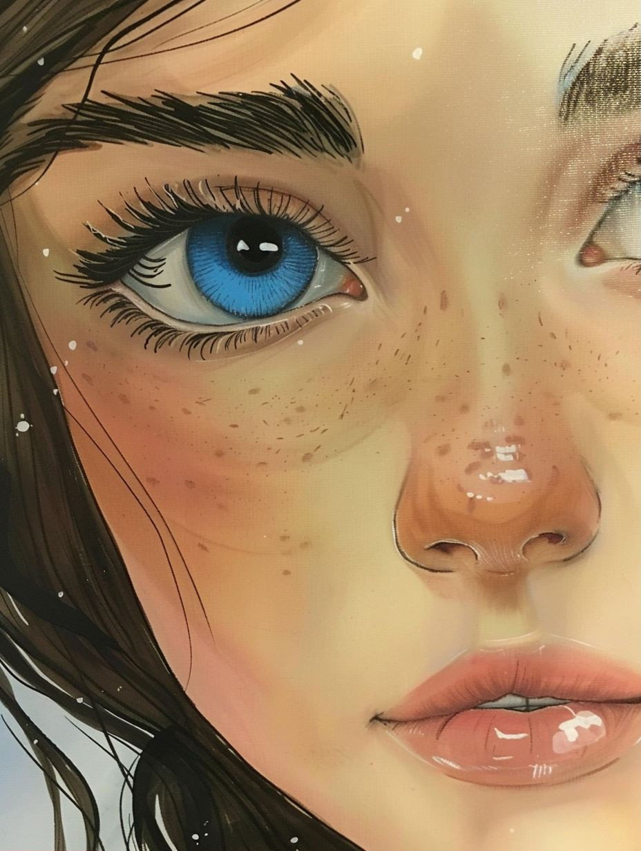 Ethereal Gazes: Digital Portrait Collection - Image 1