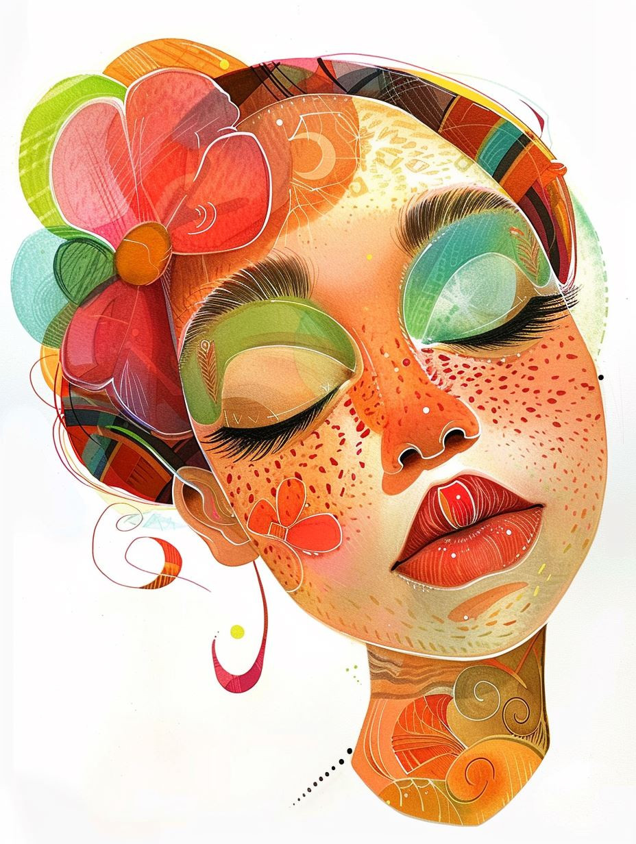 Ethereal Gaze in Vibrant Hues - Image 4