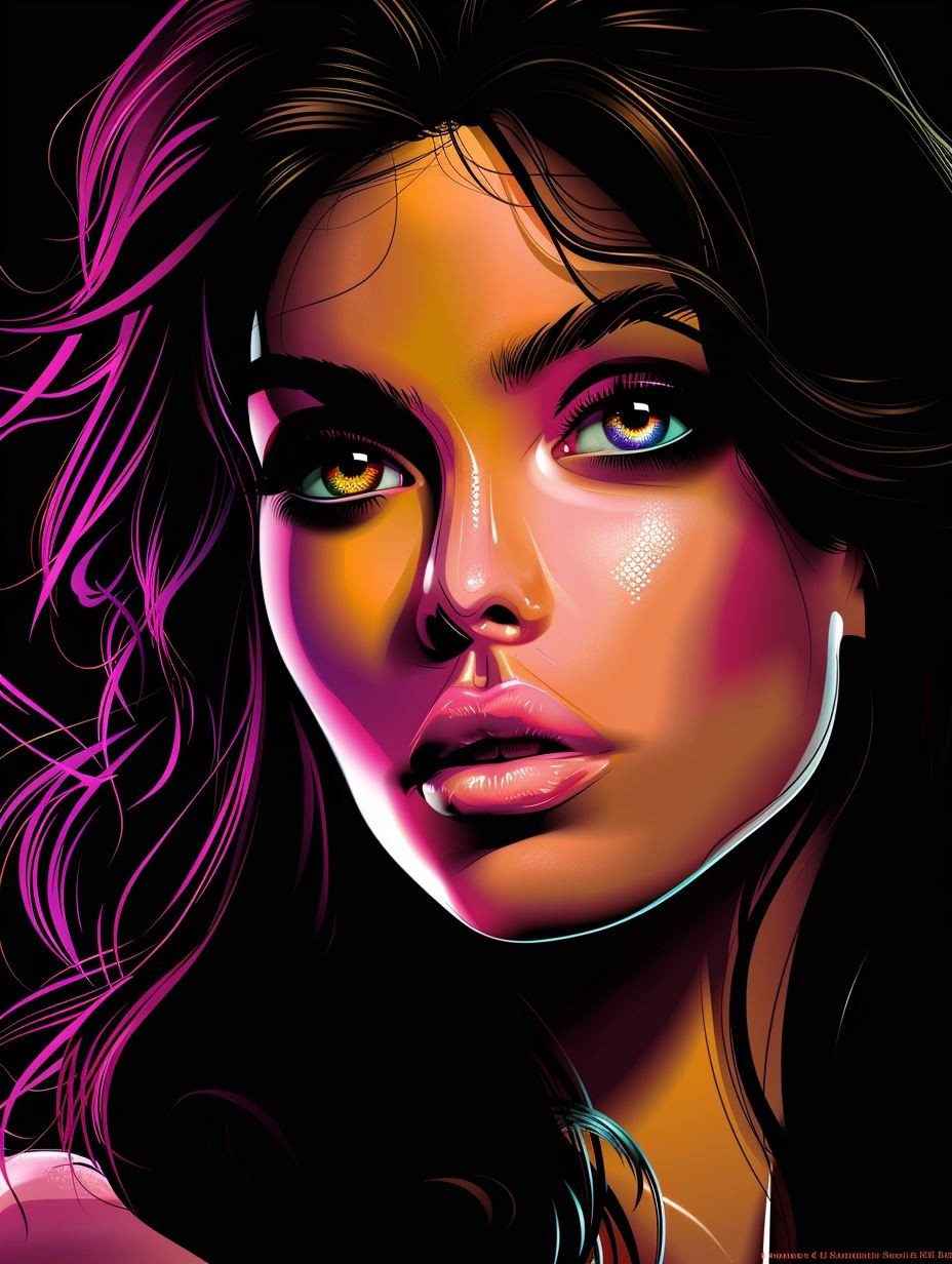 Neon Dreams: Digital Portrait Series - Image 1