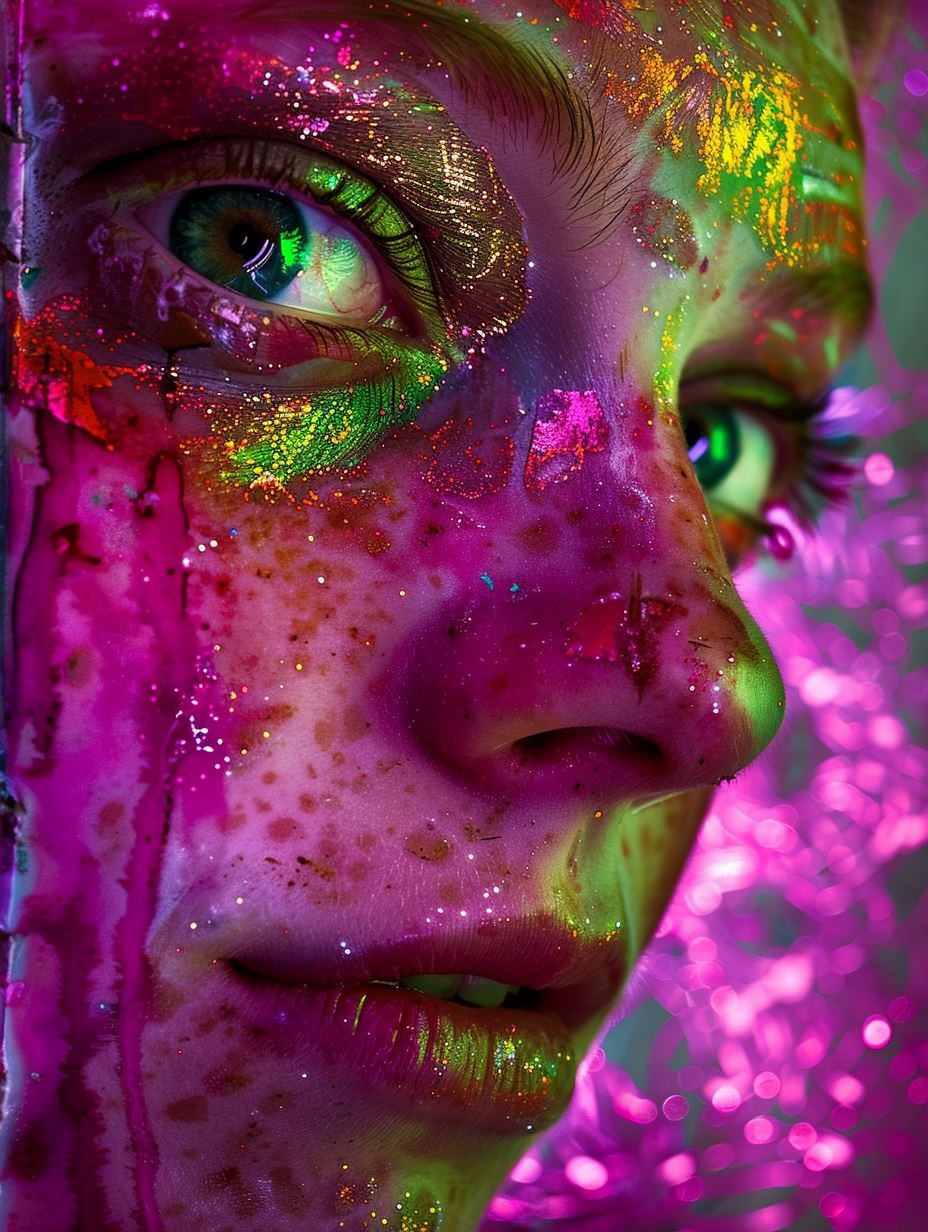 Neon Psychedelic Fluid Portrait - Image 2