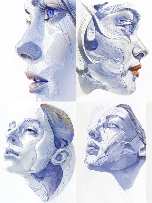 Ethereal Blue Fluid Portraits