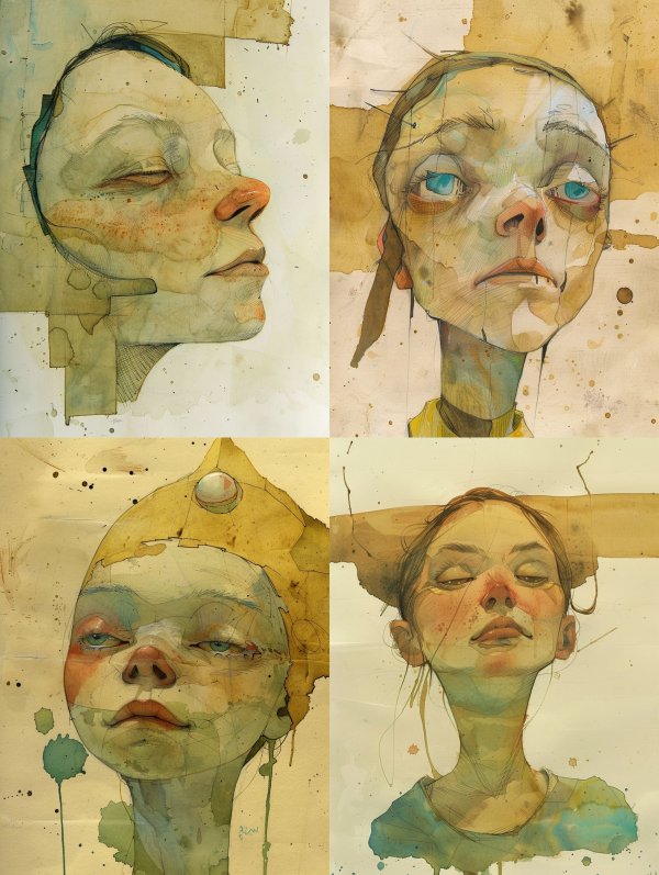 Ethereal Fragmented Portrait Study