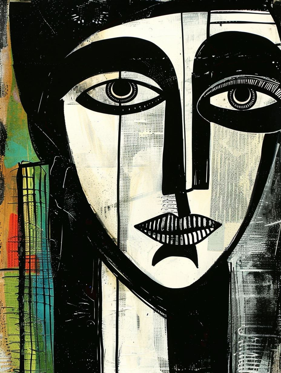 Abstract Faces in Monochromatic Contrast - Image 1