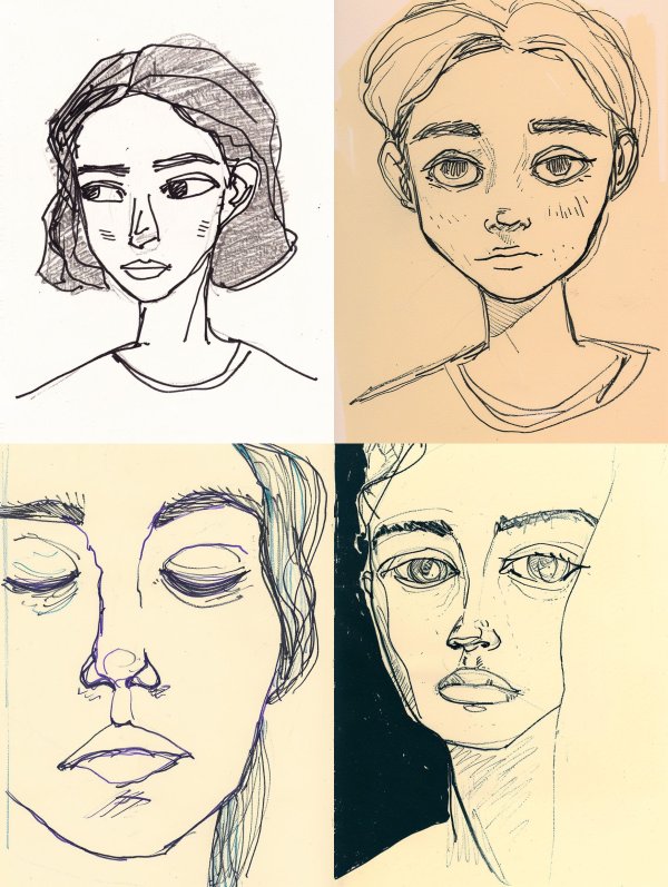 Minimalist Ink Portrait Studies