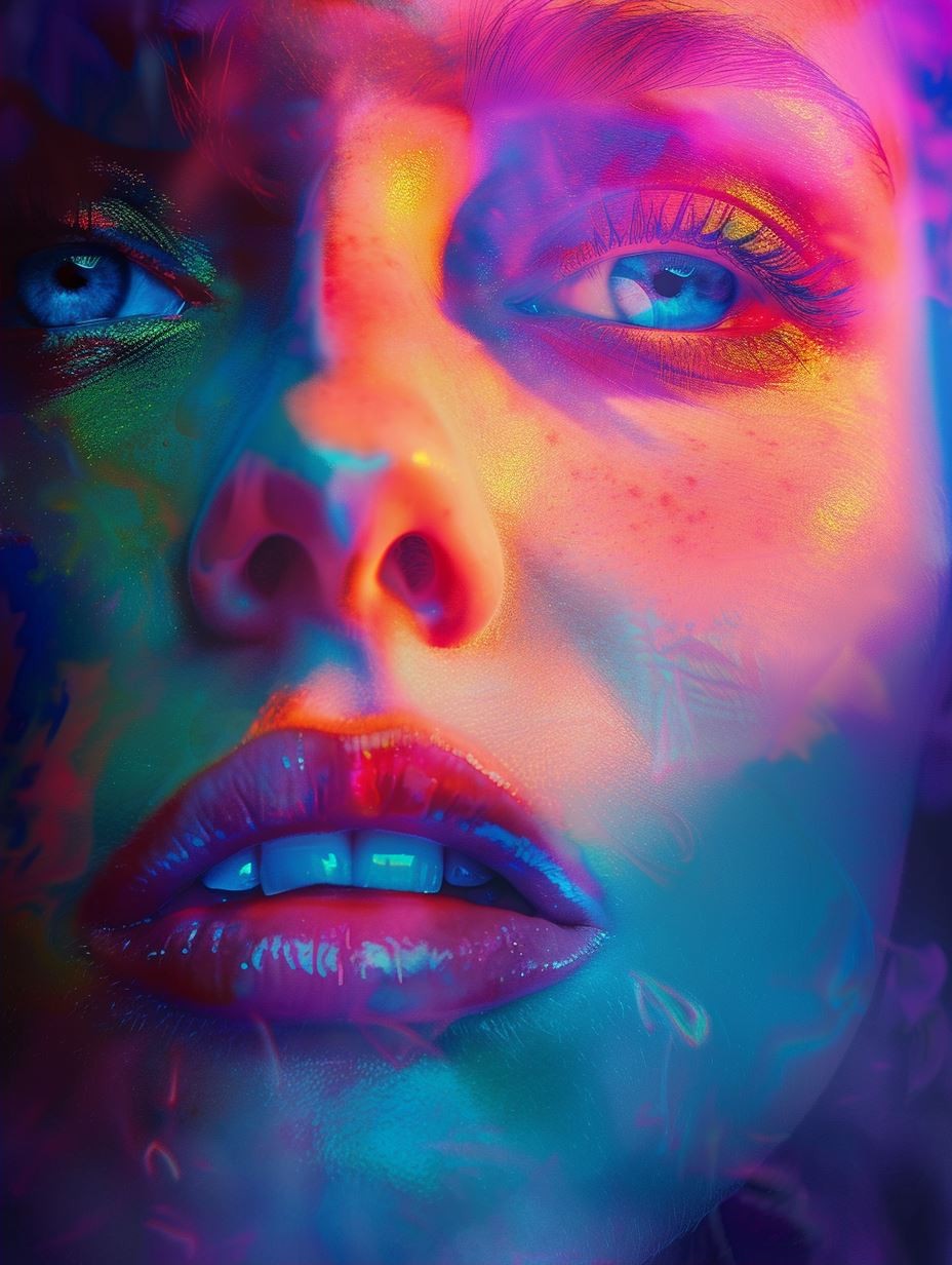 Neon Ethereal Prism Portrait - Image 2