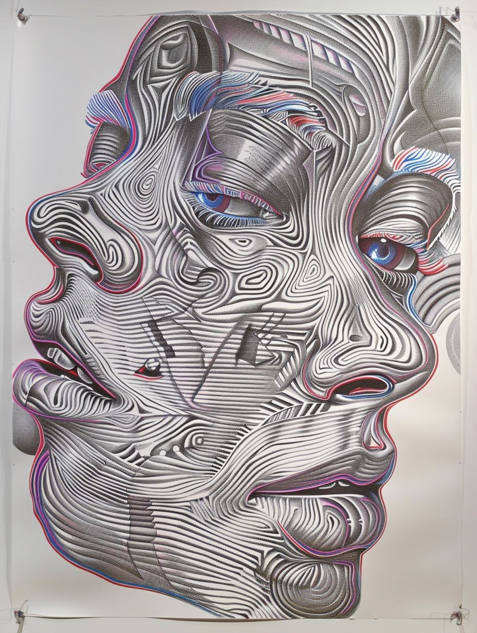 Surrealist Topographic Facial Distortion