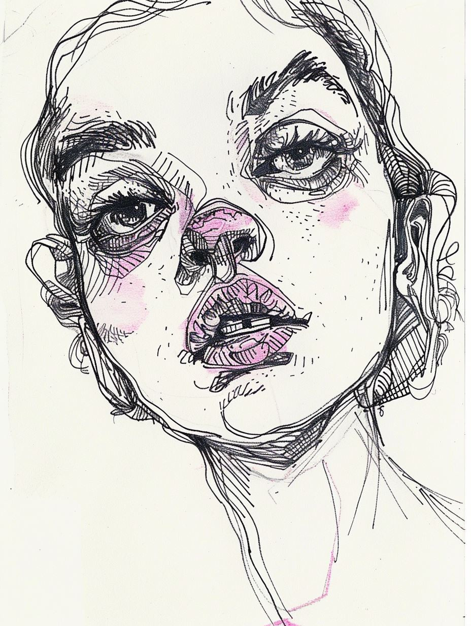 Ethereal Ink and Blush Portraits - Image 3