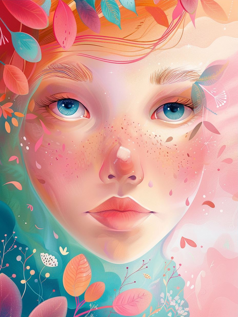 Ethereal Bloom Pastel Portrait - Image 3
