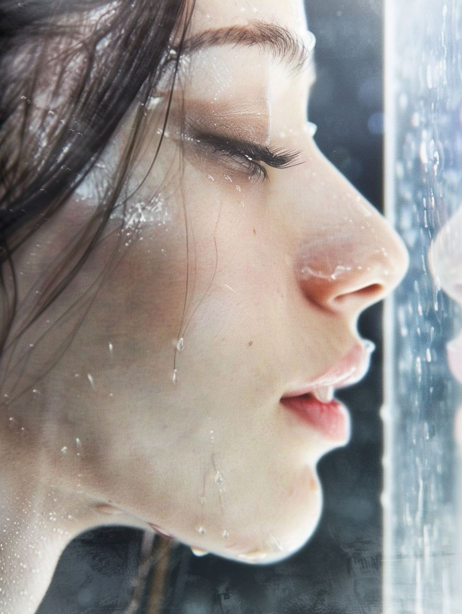 Ethereal Gaze Through Raindrops - Image 2