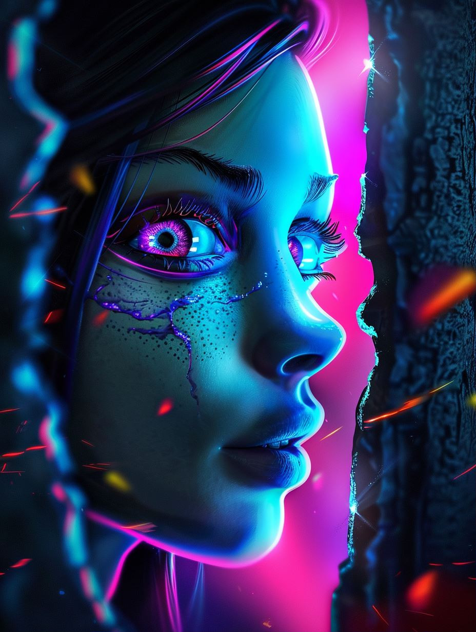 Neon Dreams: Cybernetic Portraits - Image 1