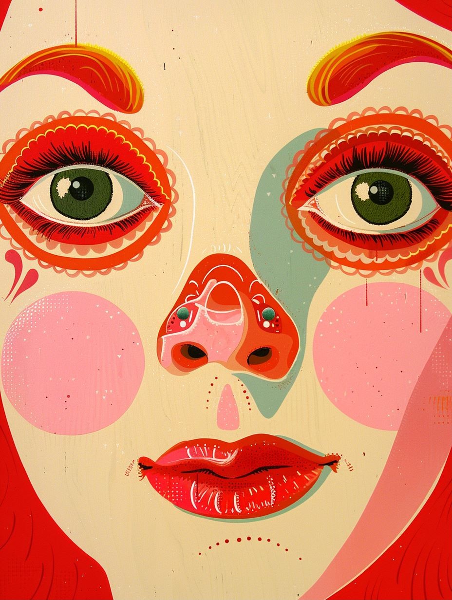Vibrant Surrealist Pop Art Portrait - Image 1