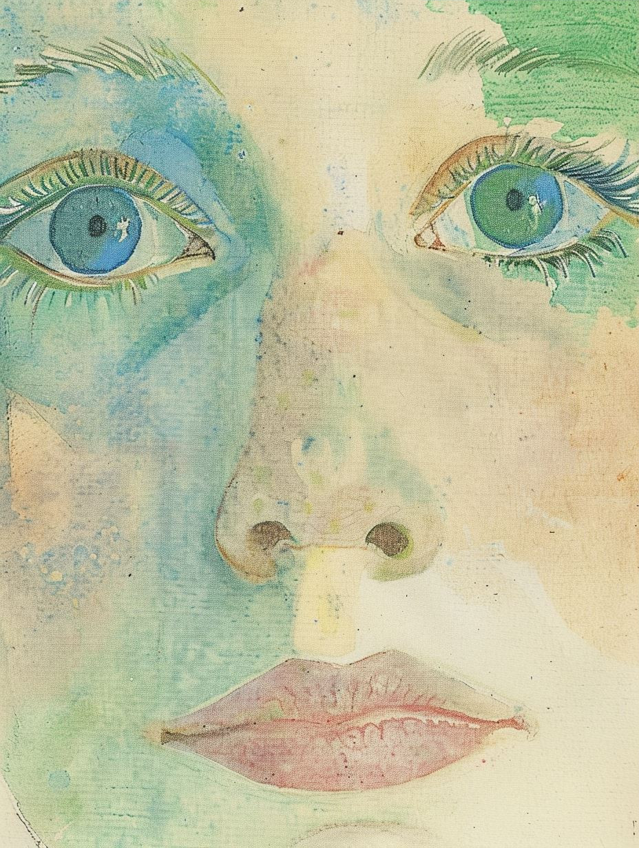 Ethereal Gaze: A Watercolor Quartet - Image 3