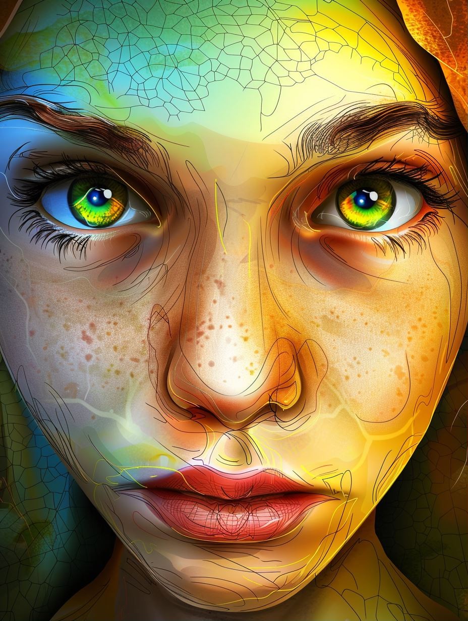 Prismatic Fractured Soul Portrait