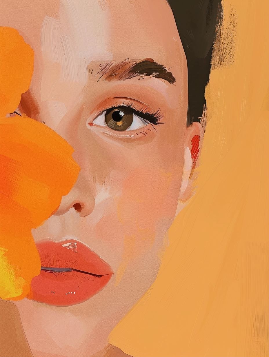 Sun-Drenched Digital Oil Portrait