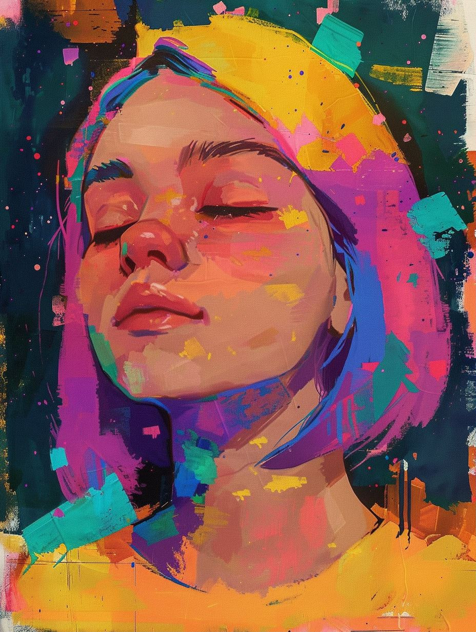 Vibrant Neon Expressionist Portraits - Image 1