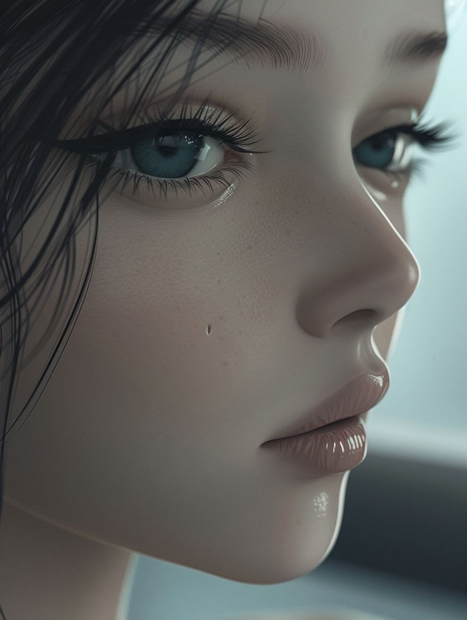 Melancholy Gaze in Rain - Image 3