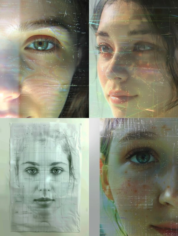 Digital Glitch Ethereal Gaze