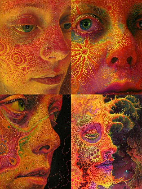 Psychedelic Neon Facial Portraits