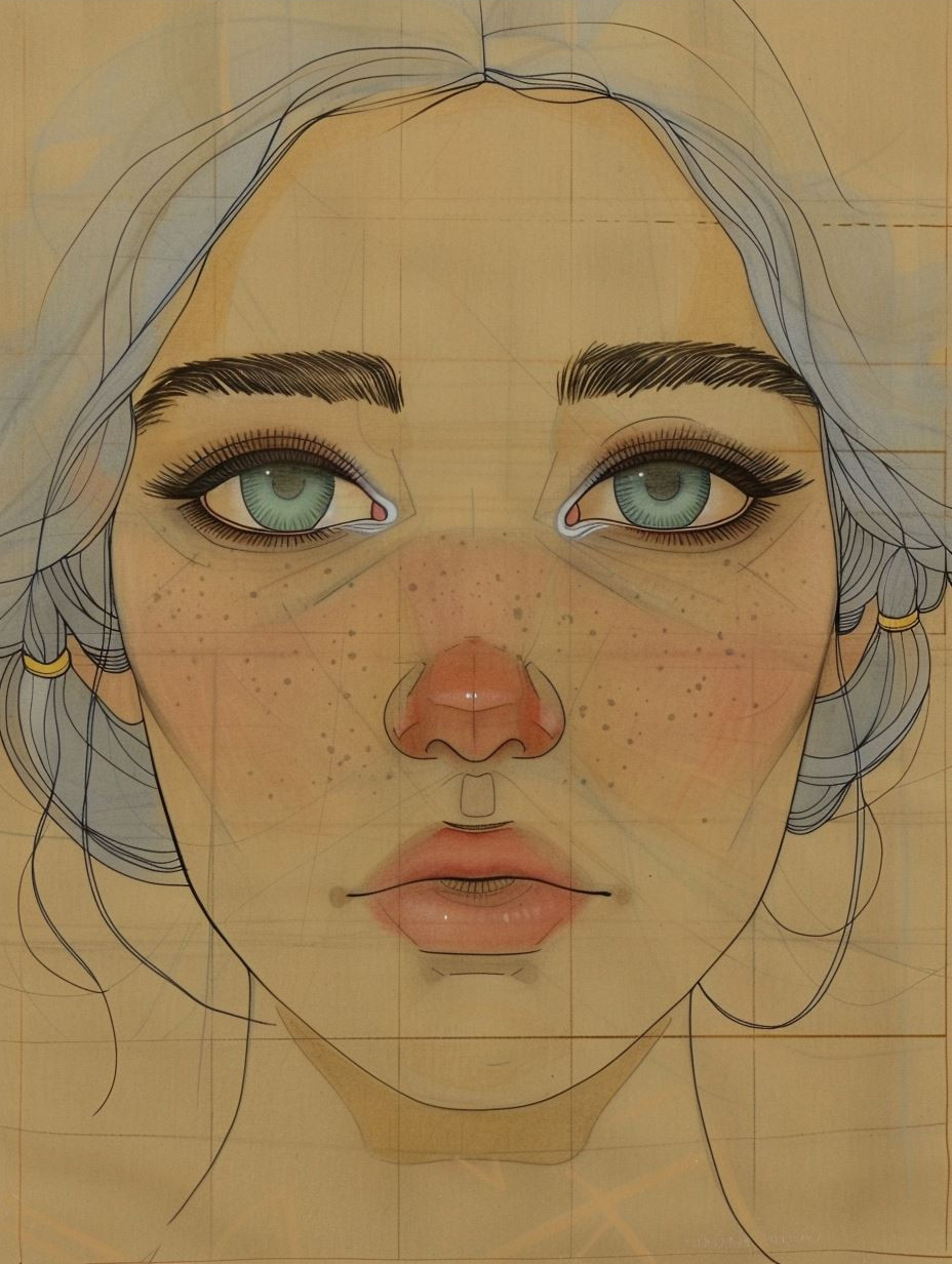Digital Portrait Study: Female Face Variations - Image 4