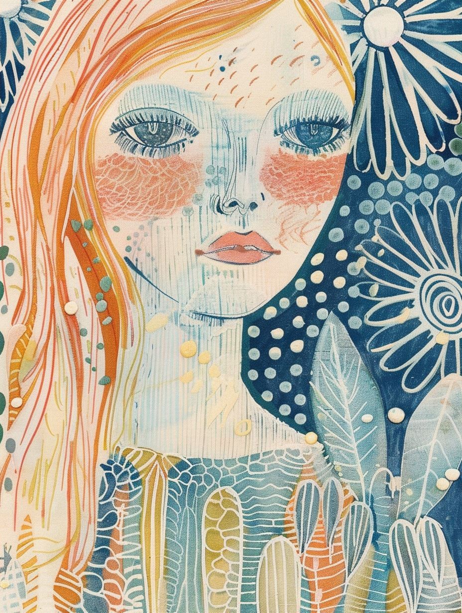Abstract Fragmented Portrait in Blue - Image 2
