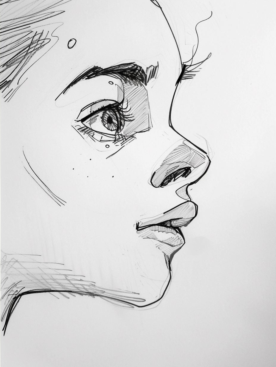 Ethereal Ink and Wash Portrait - Image 4