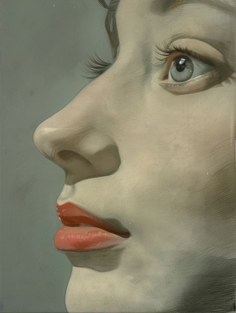 Melancholic Gaze in Soft Pastel - Image 2