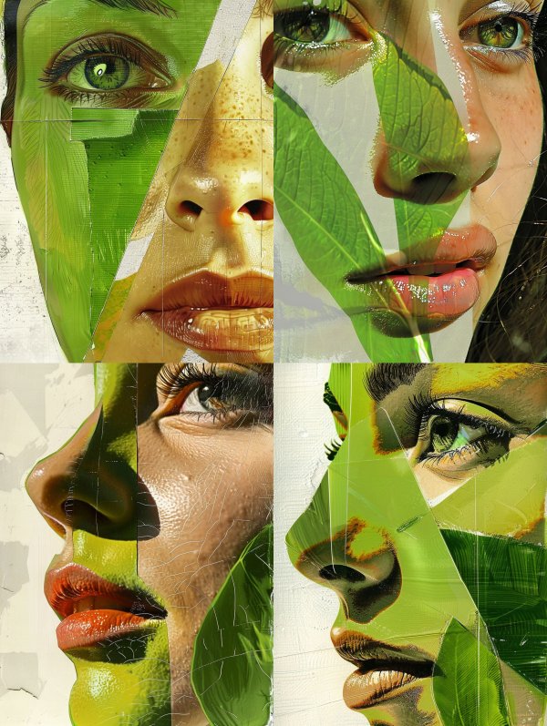 Fragmented Neon Gaze