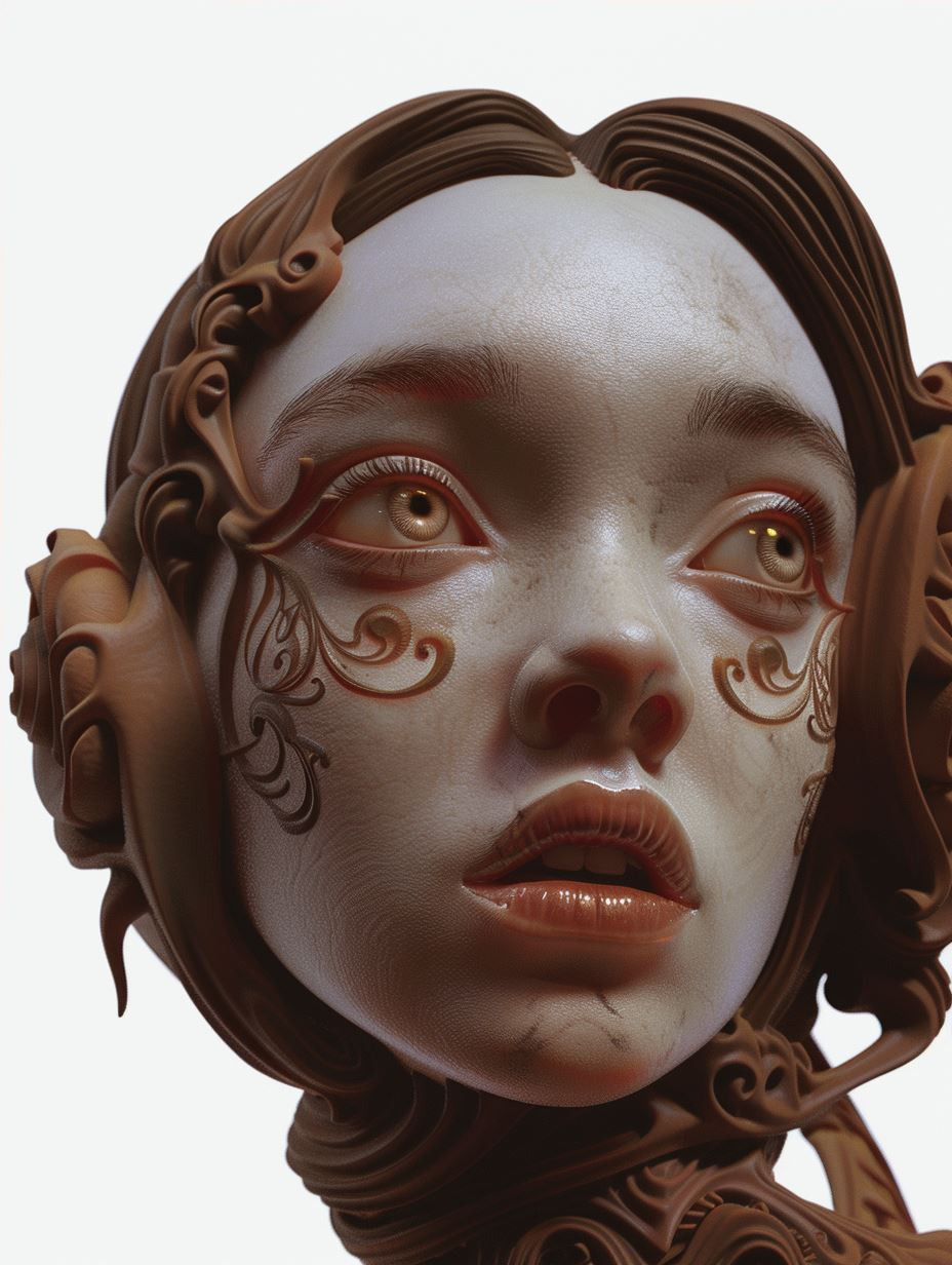 Ethereal Clay Fusion Portrait - Image 4