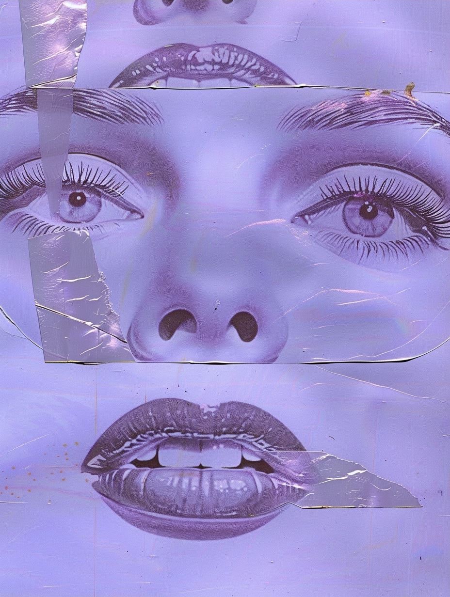 Neon Violet Surrealist Portrait - Image 3