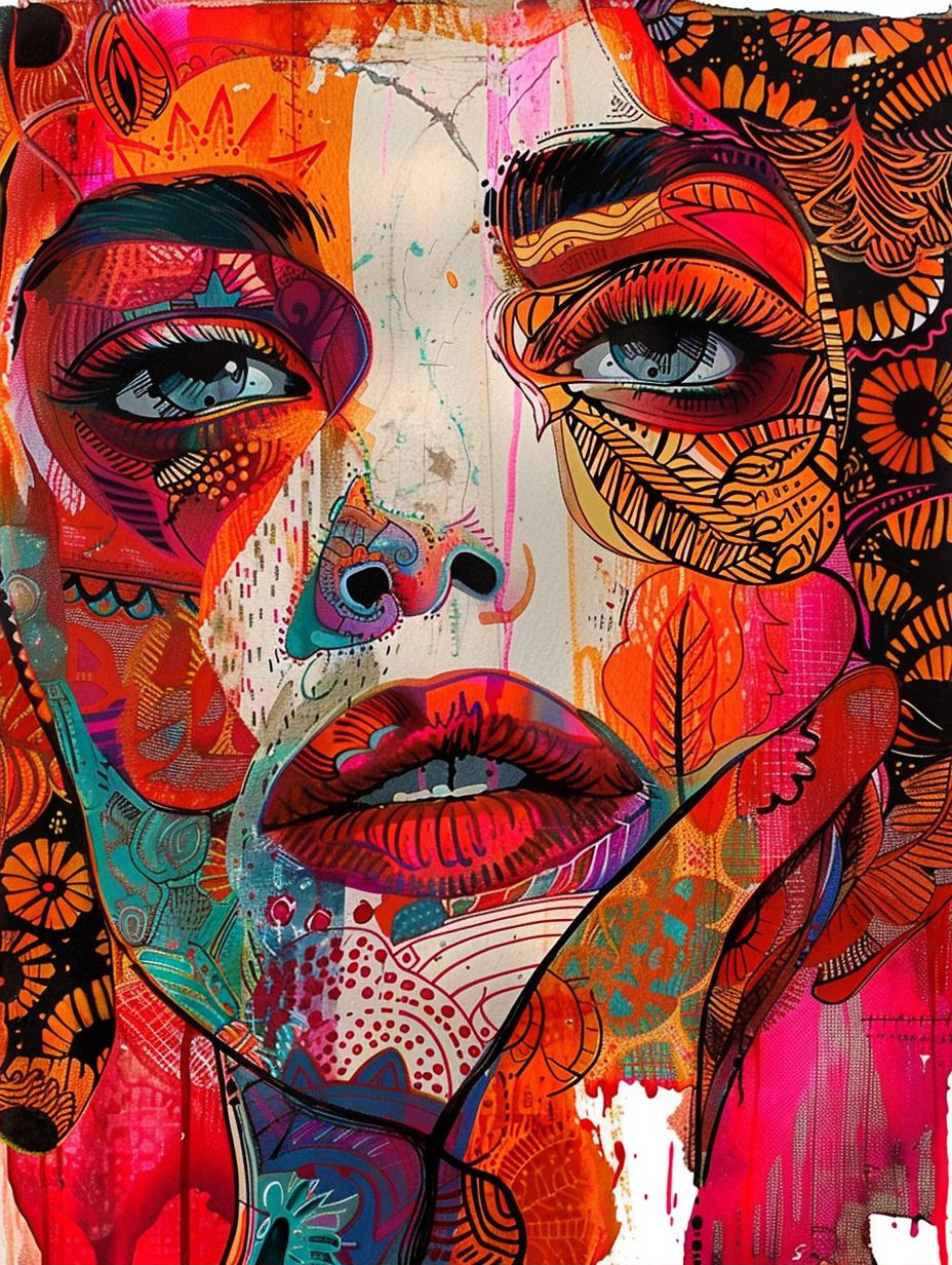 Vibrant Abstract Portrait Collage - Image 2