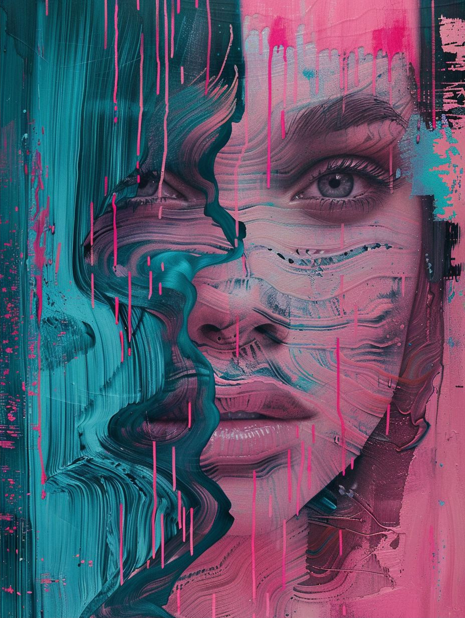 Neon Fluidity Portrait Study - Image 2