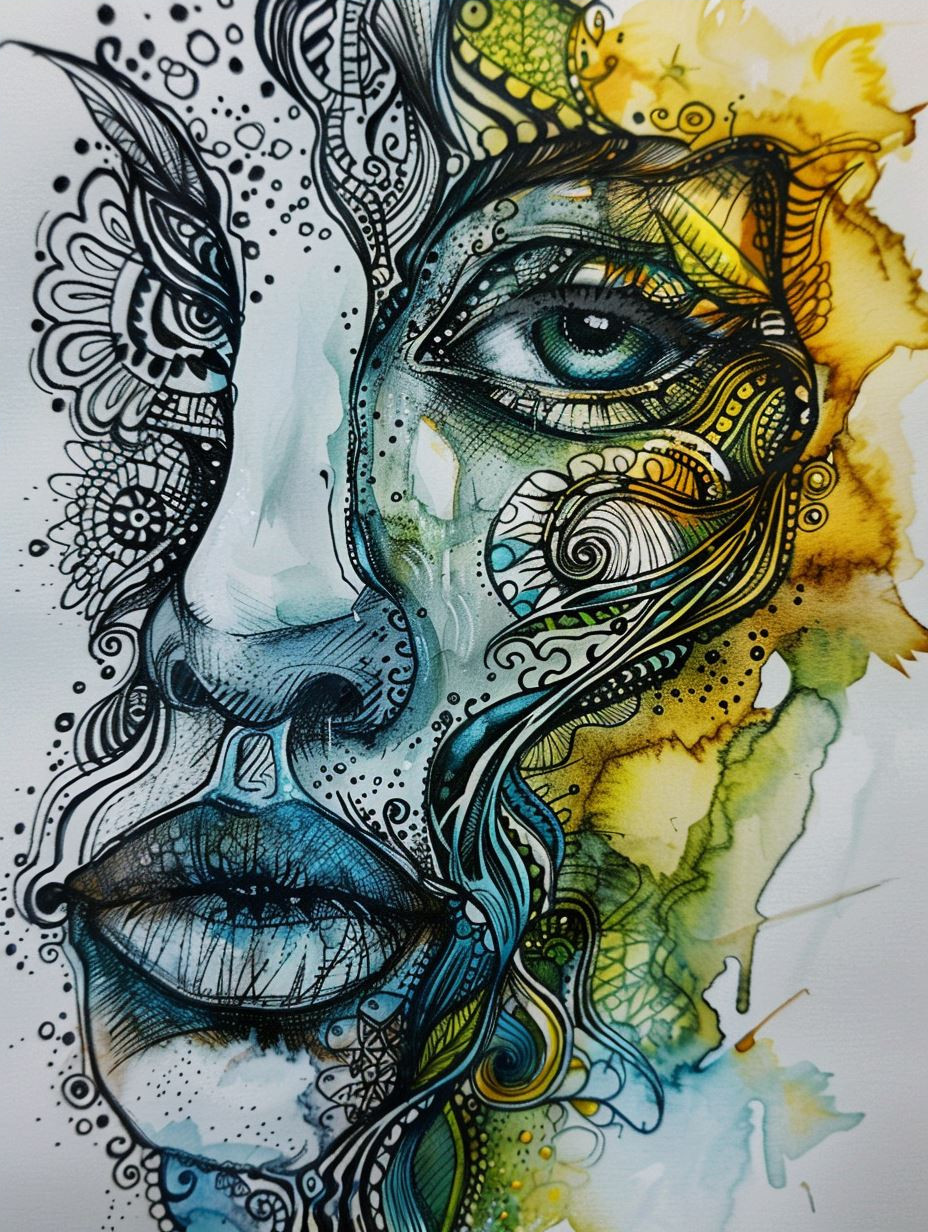 Intricate Psychedelic Portrait Study - Image 4