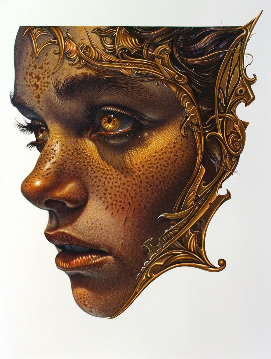 Golden Ornate Venetian Mask Portraits - Image 2