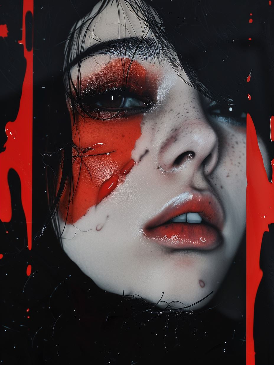 Crimson Gothic Noir Portraits - Image 2