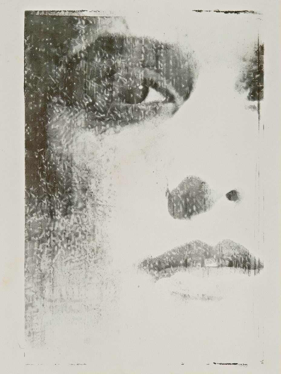 Ethereal Monochromatic Ink Portrait