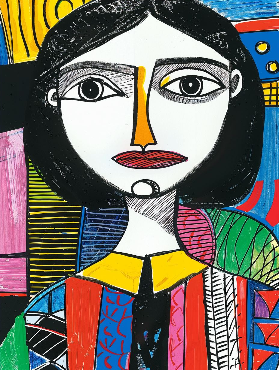 Vibrant Neo-Expressionist Abstract Portrait - Image 4