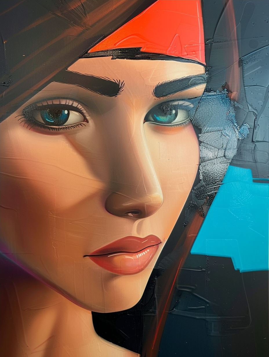 Cyberpunk Neon Ginger Portrait - Image 4