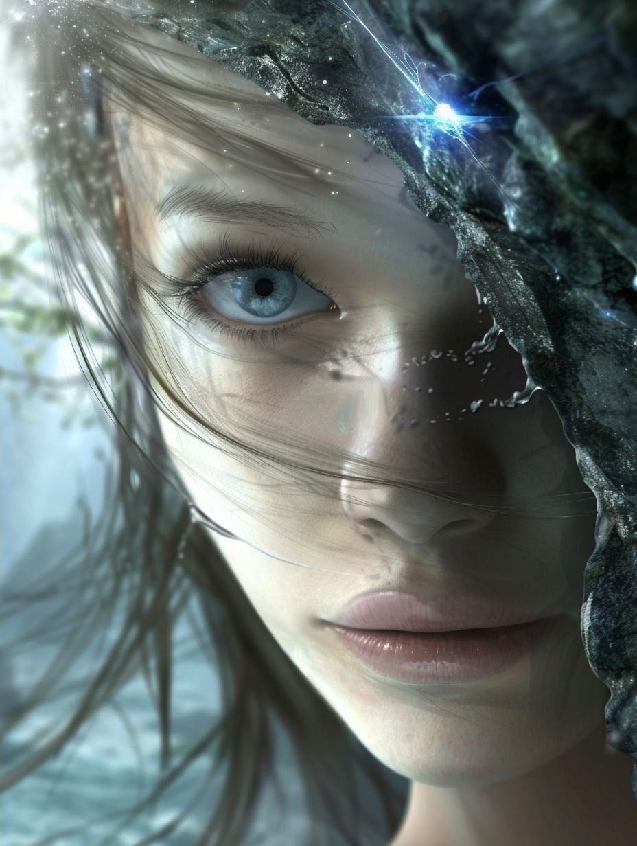 Ethereal Bloom Floral Portrait - Image 2