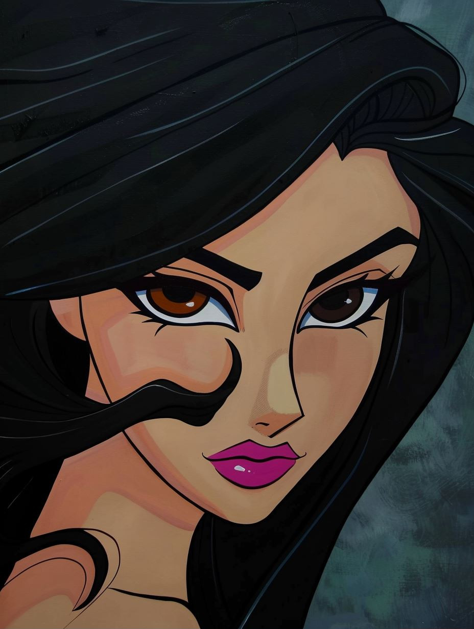 Noir Glamour Comic Portrait - Image 1
