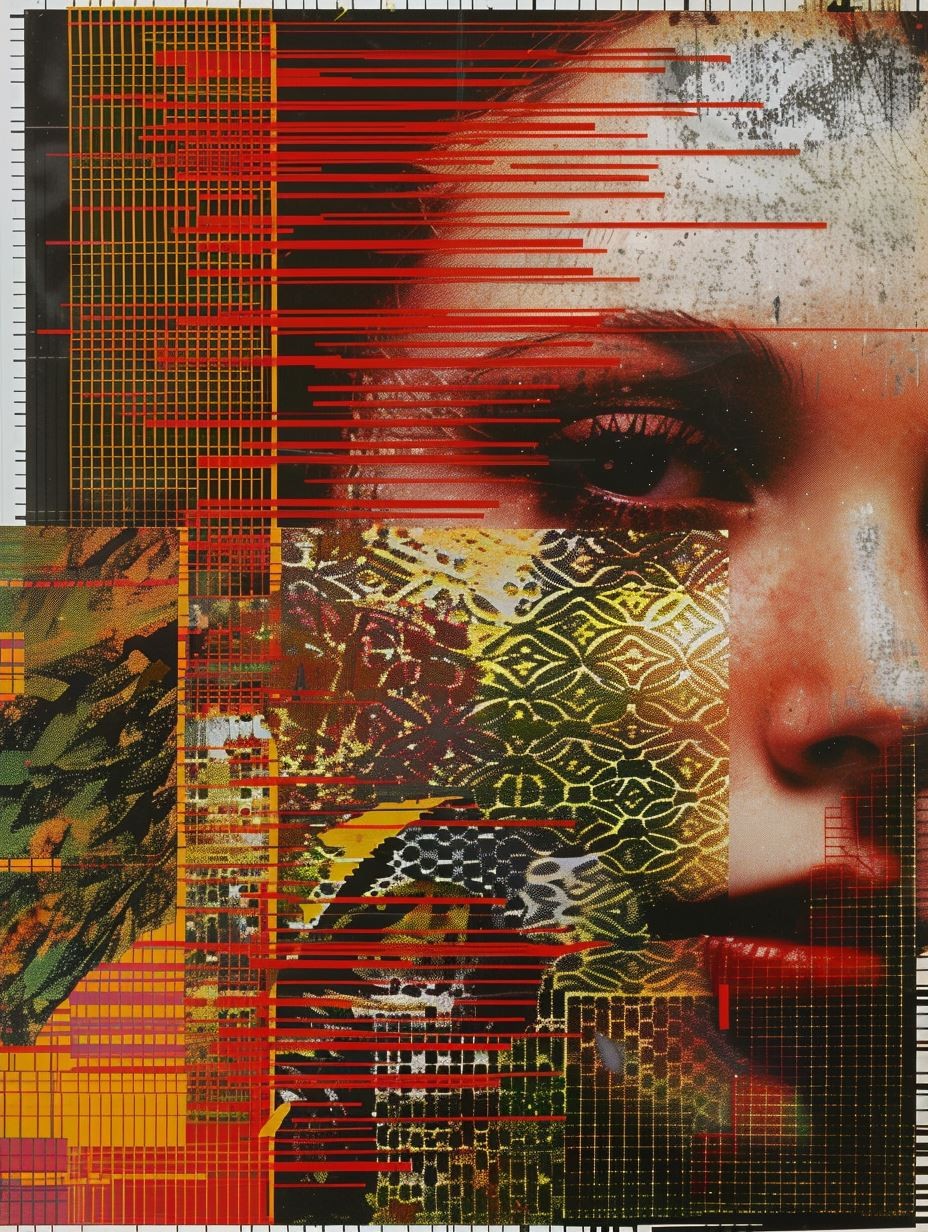 Fragmented Monochrome Digital Portrait - Image 2