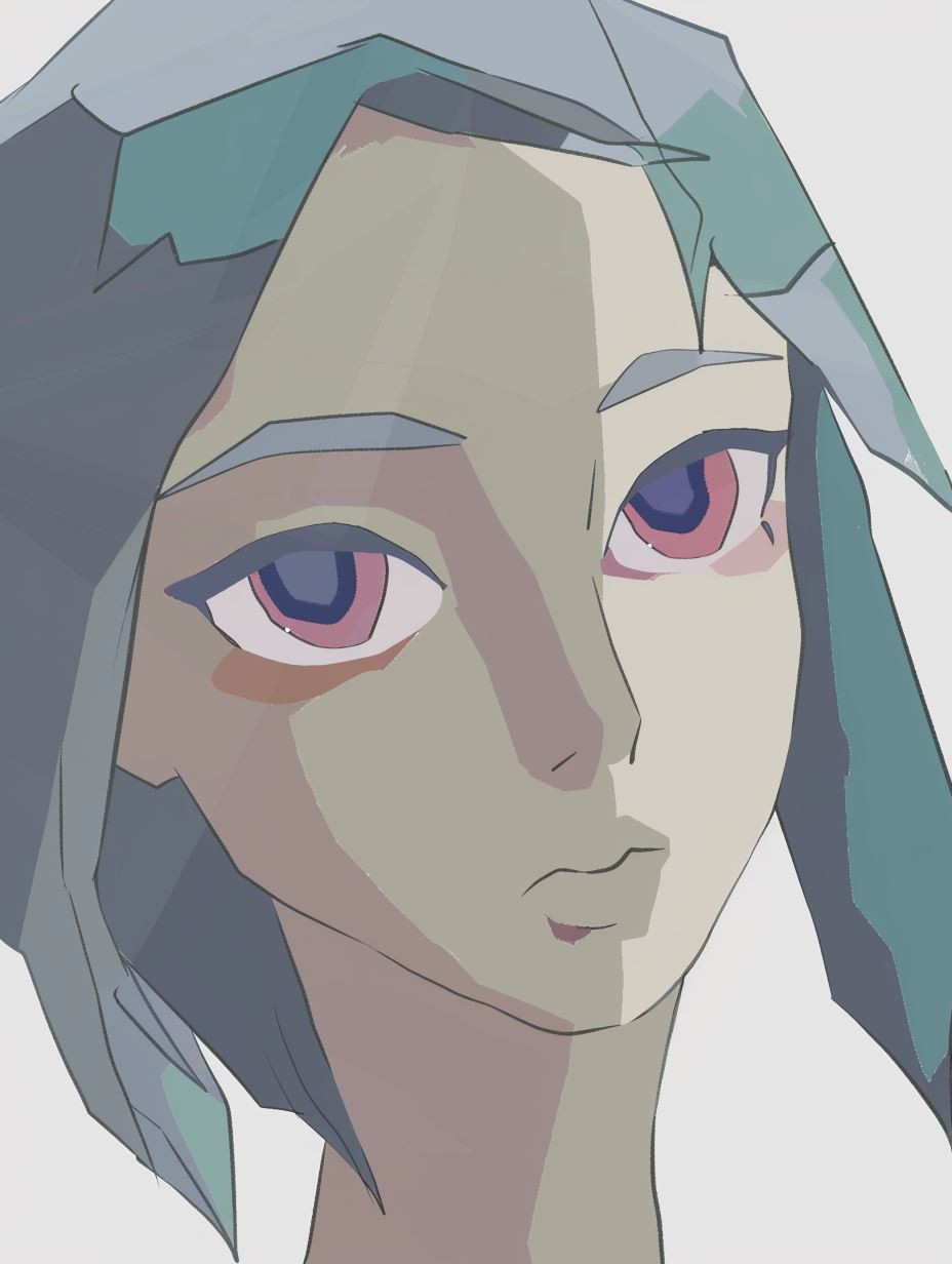 Minimalist Geometric Anime Portrait - Image 3