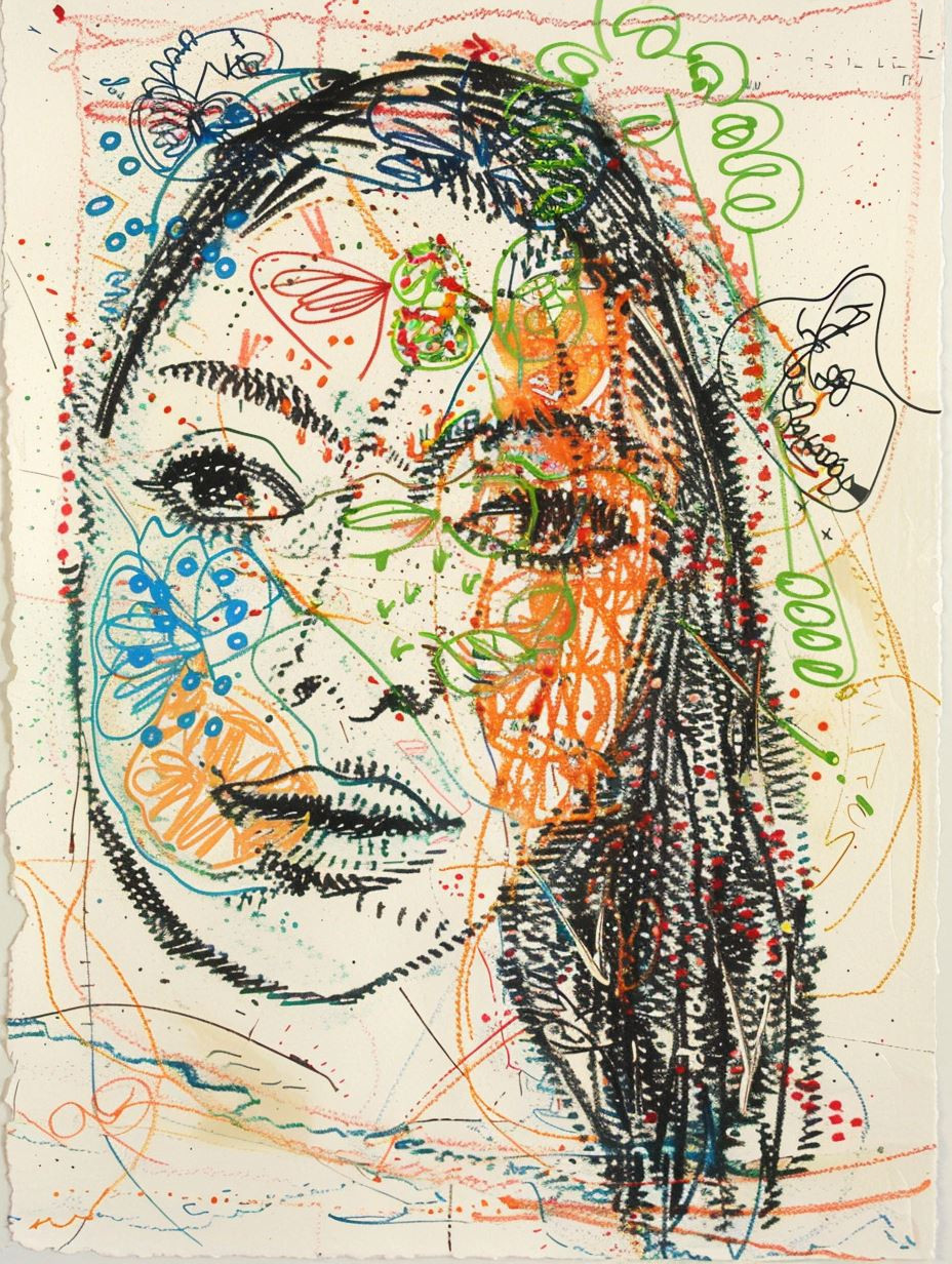 Abstract Mixed Media Portrait Studies - Image 4