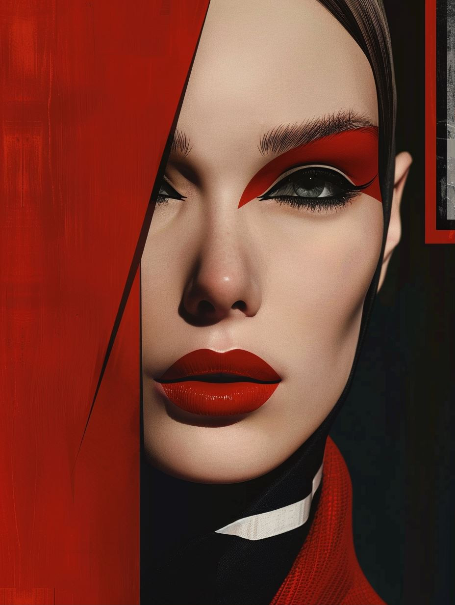 Crimson Avant Garde Portraiture - Image 1