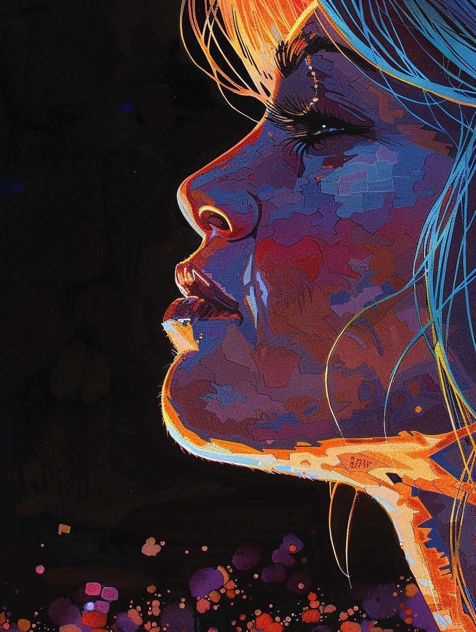 Neon Dreams of Ethereal Faces - Image 2