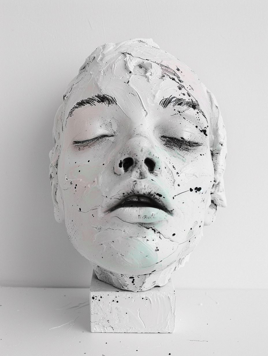 Fragmented Pastel Sculptural Mask - Image 2