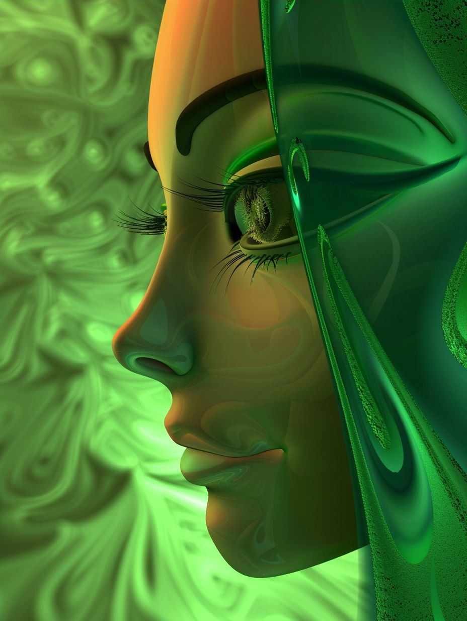 Ethereal Neon Green Portraits - Image 3